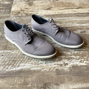 Calvin Klein Fraser Oxfords Gray Knit White Soles Shoes Men's Size 10